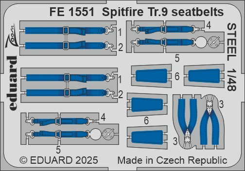 1/48 Spitfire Tr.9 seatbelts STEEL (AIRF)