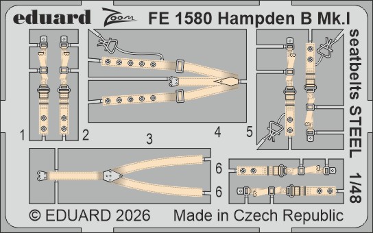 1/48 Hampden B Mk.I seatbelts STEEL (ICM)