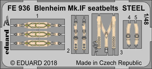 1/48 Blenheim Mk.IF seatbelts STEEL (AIRF)
