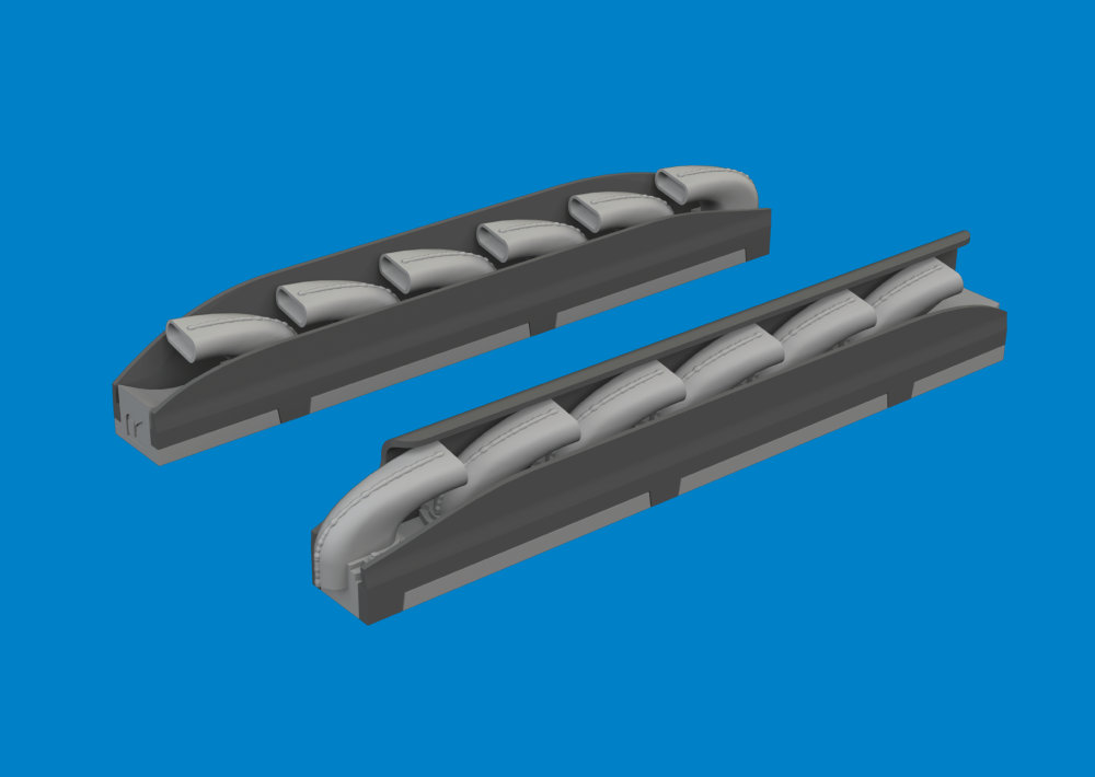 BRASSIN 1/32 Bf 109K-4 exh.stacks PRINT (KOTARE)