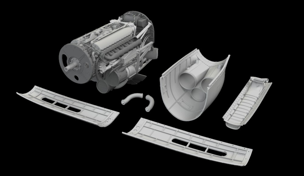 BRASSIN 1/48 P-40K engine PRINT (EDU)