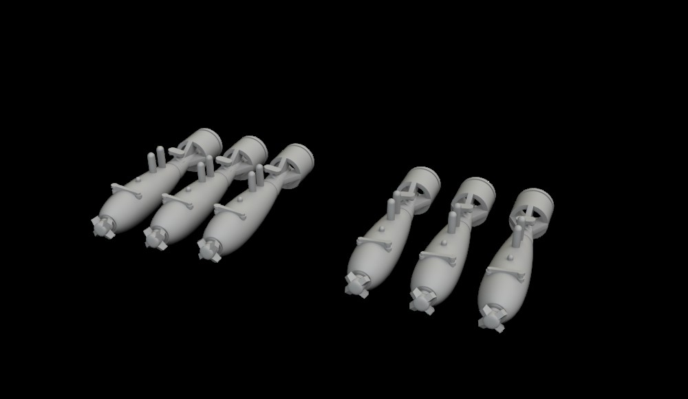BRASSIN 1/48 P-40 40lb frag bombs PRINT (EDU)