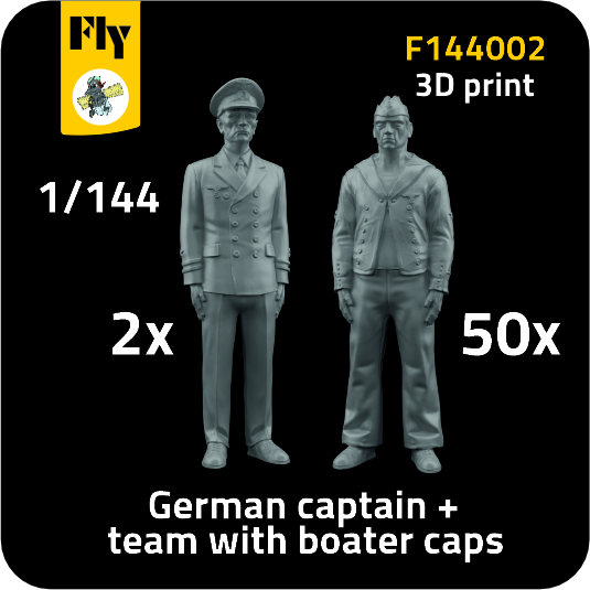 1/144 2x Captain & 50x Sailors w/ boater caps