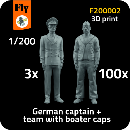 1/200 3x Captain & 100x Sailors w/ boater caps