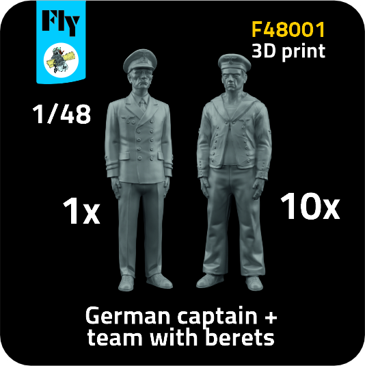 1/48 1x Captain & 10x Sailors w/ berets