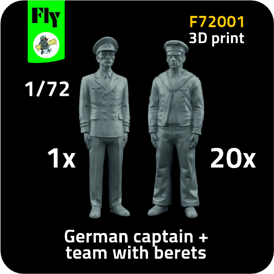 1/72 1x Captain & 10x Sailors w/ berets