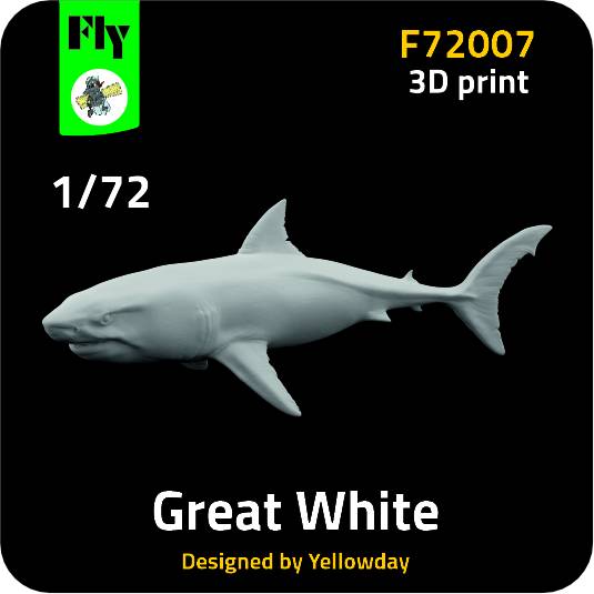 1/72 Great White Shark (3D-Printed)