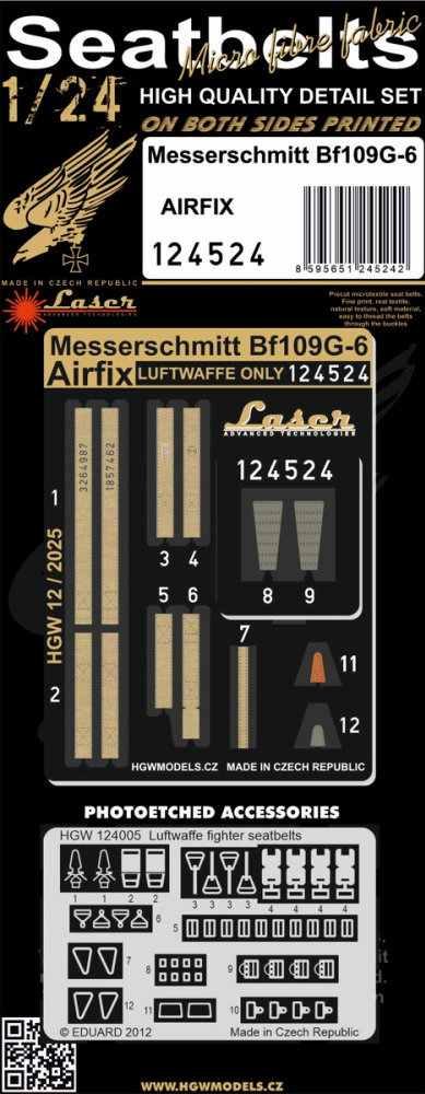 1/24 Seatbelts Messerschmitt Bf 109G-6 (AIRF)