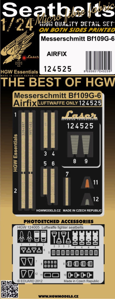 1/24 Seatbelts Messerschmitt Bf 109G-6 (AIRF)