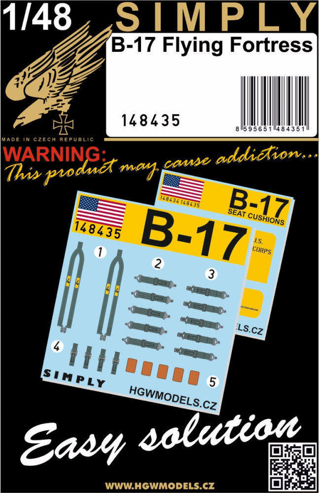 1/48 Seatbelts B-17 Flying Fortress (SIMPLY) II.