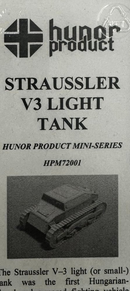 1/72 Straussler V3 Light Tank (3D printed kit)