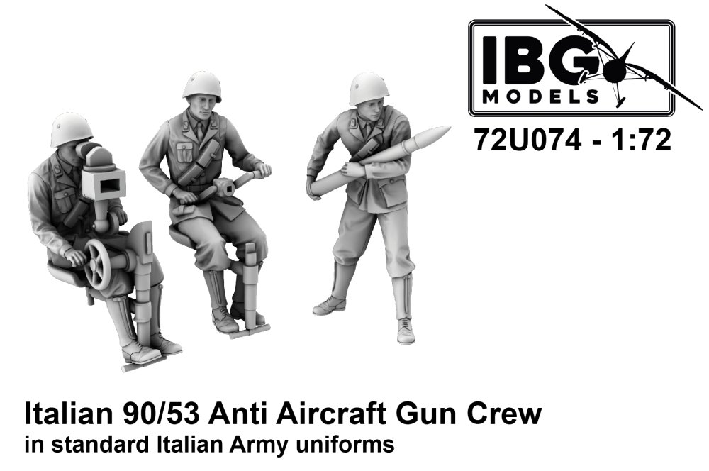 1/72 Italian 90/53 Anti Aircraft Gun Crew (3 fig.)
