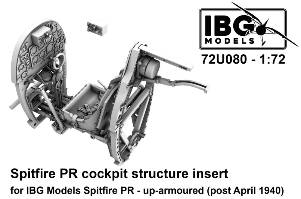 1/72 Spitfire PR Cockpit structure insert (3D-Pr.)