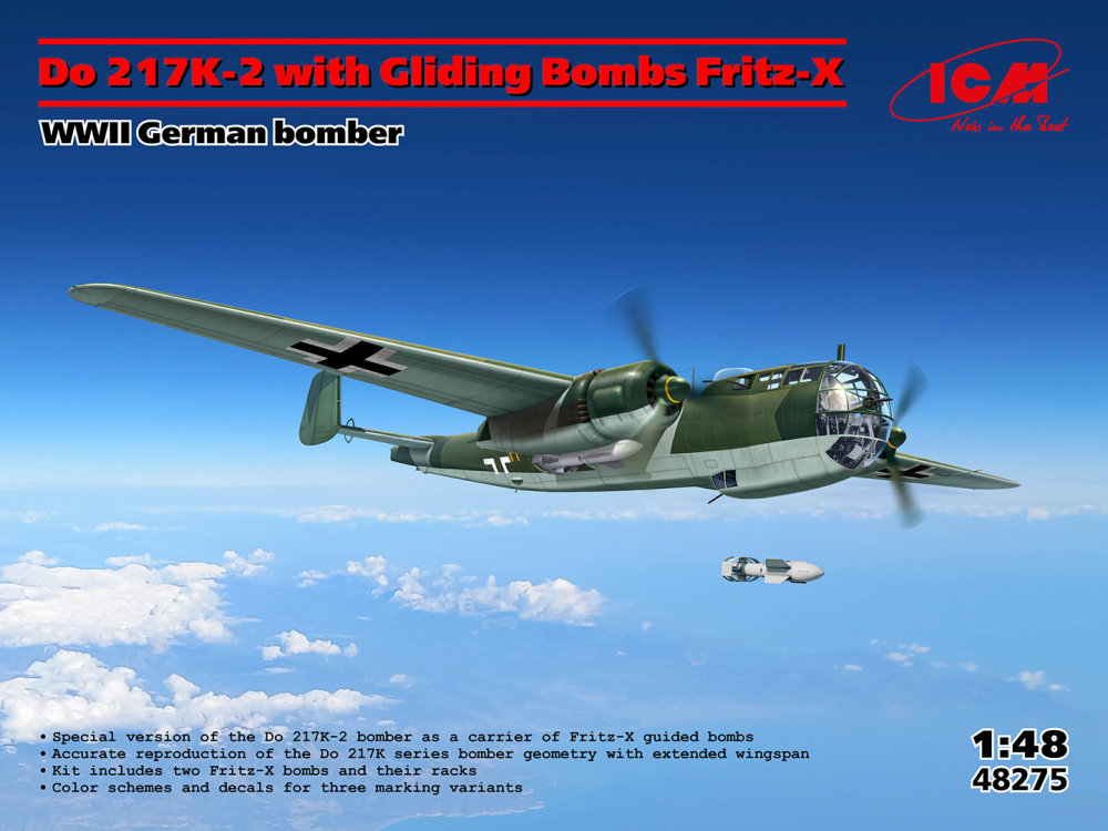 1:48 Dornier Do 217K-2 with Fritz-X German WWII Bomber