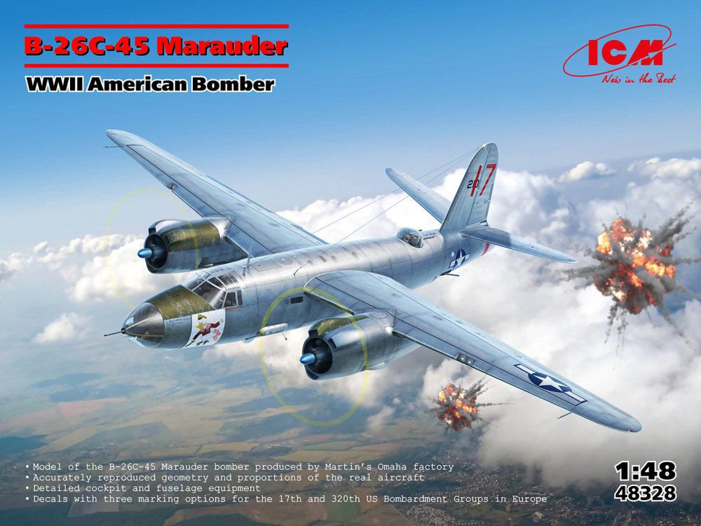 1:48 B-26C-45 Marauder American WWII Bomber