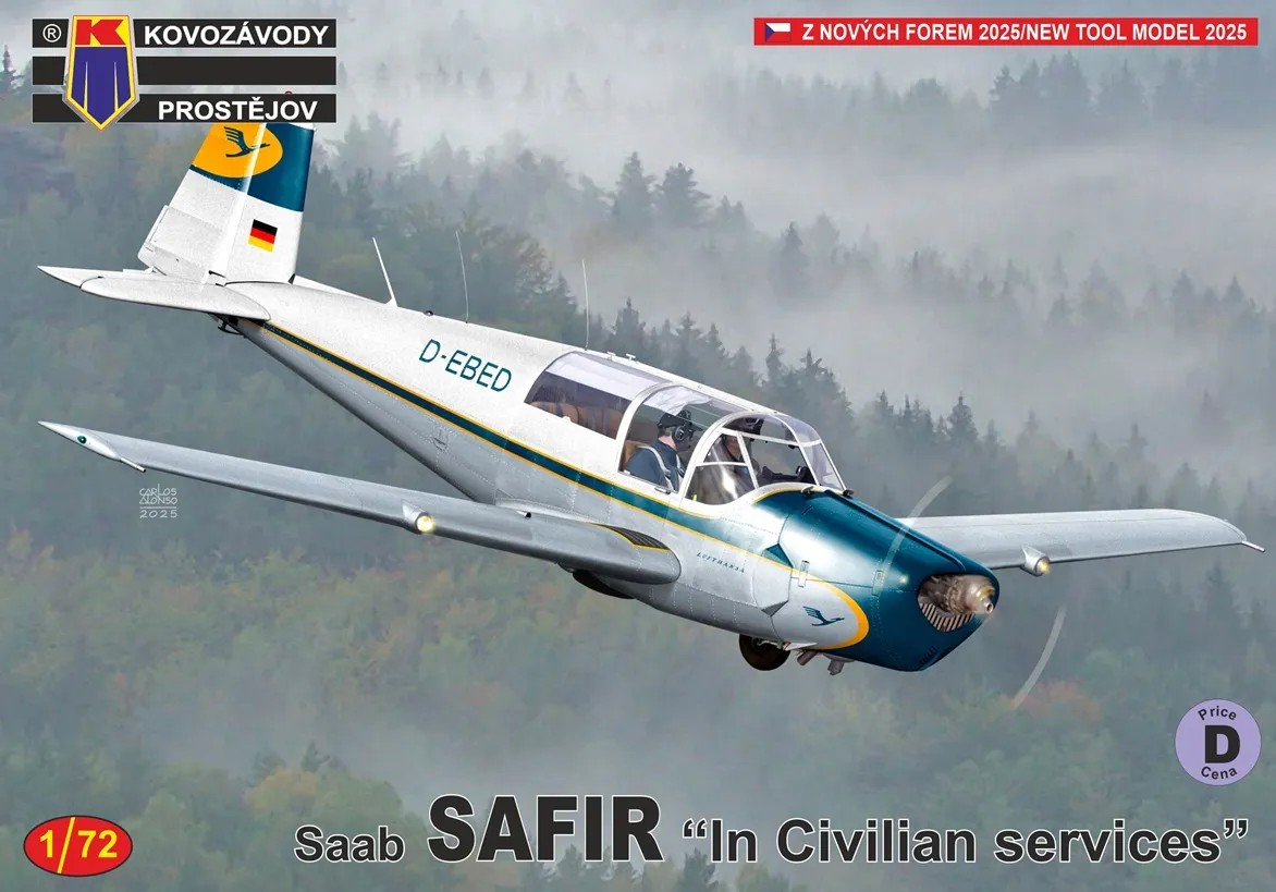 1/72 SAAB Safir 'In civilian services' (4x camo)