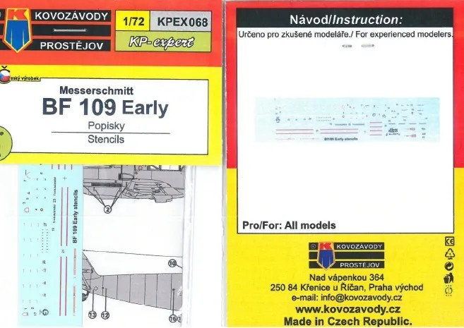 1/72 Bf 109 early stencils