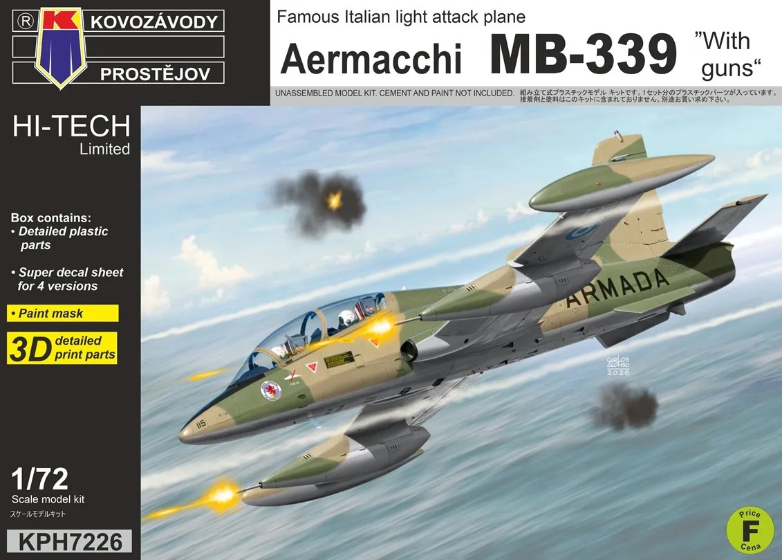1/72 Aermacchi MB-339 with guns (4x camo) HI-TECH