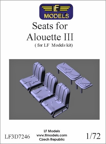 1/72 Seats for Alouette III, 3D-Print (LF)