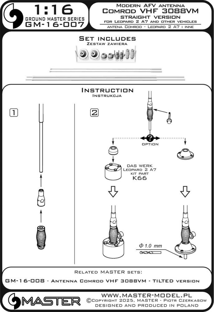 1/16 Antenna Comrod VHF3088VM - STRAIGHT version