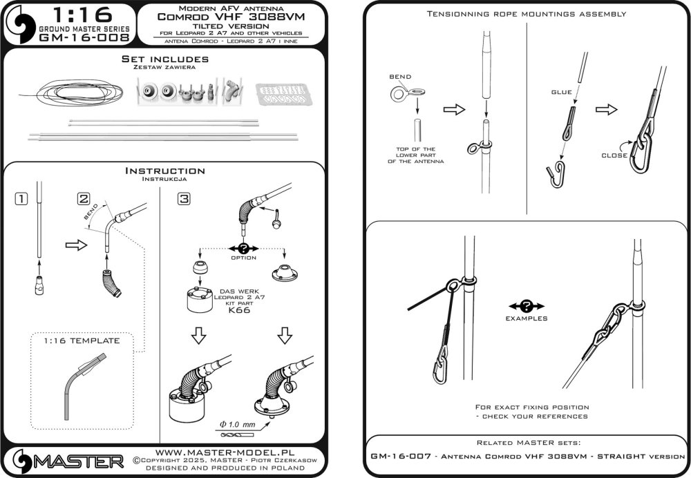 1/16 Antenna Comrod VHF3088VM - TILTED version