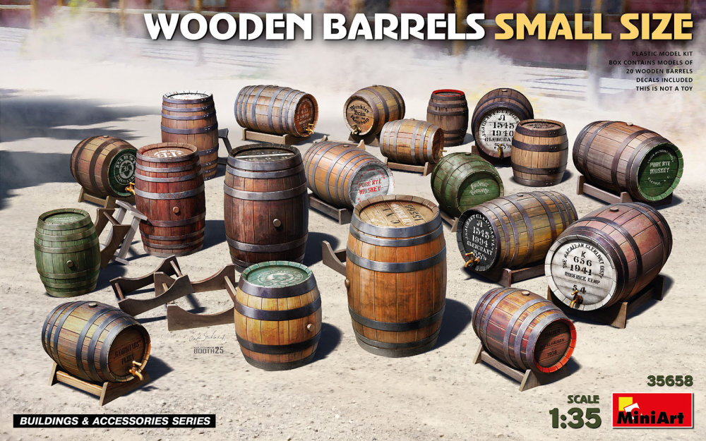 1/35 Wooden Barrels Small Size