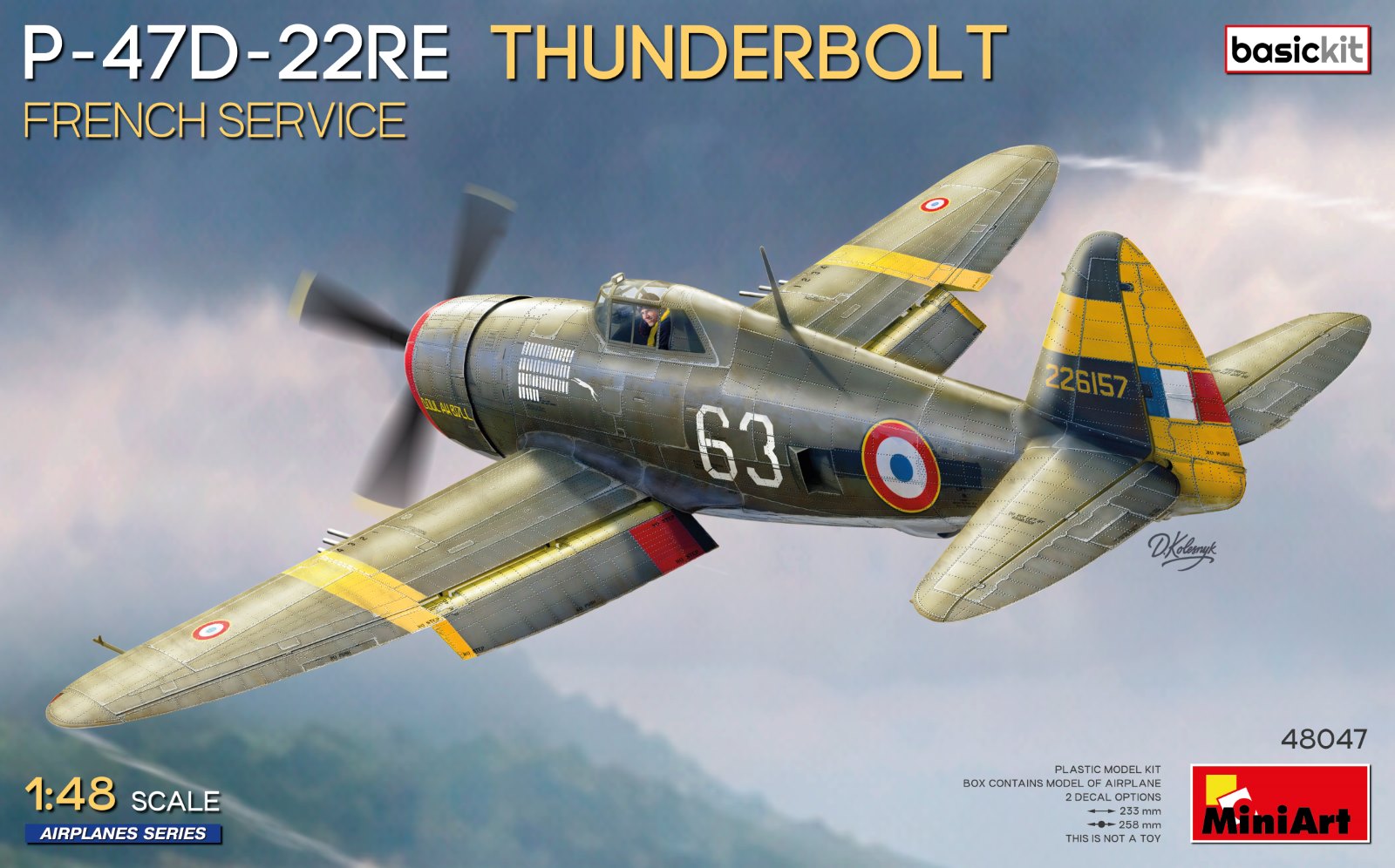 1:48 Republic P-47D-22RE Thuderbolt FRENCH (BASIC KIT)