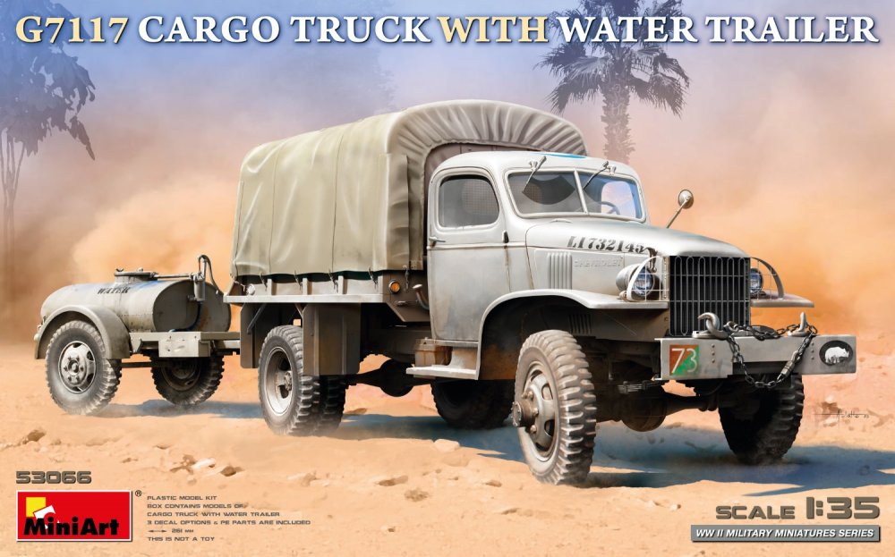 1:35 G7117 Cargo Truck w/ Water Trailer (3x camo)