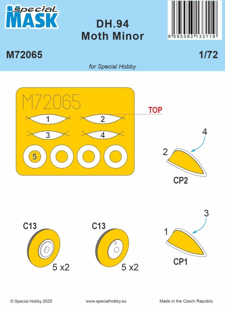 1/72 Mask for DH.94 Moth Minor (SP.HOBBY)
