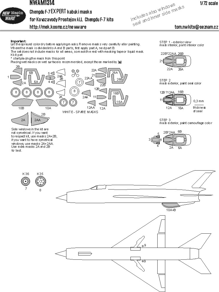 1/72 Mask Chengdu F-7 EXPERT (KPM)