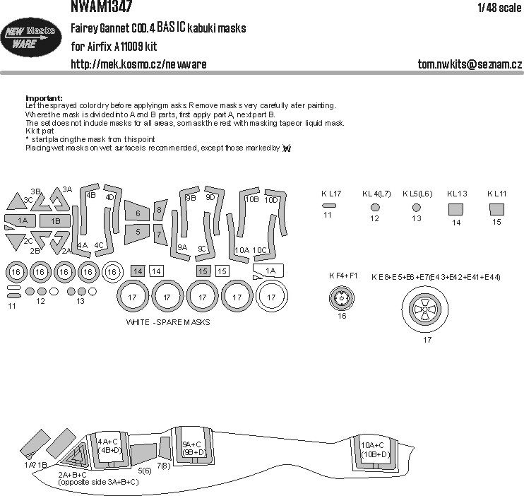 1/48 Mask Fairey Gannet COD.4 BASIC (AIRF)