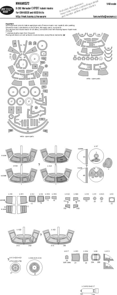 1/48 Mask B-26C Marauder EXPERT (ICM 48324, 48328)