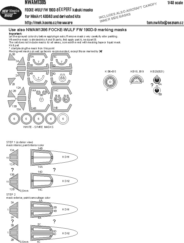 1/48 Mask Focke-Wulf FW 190D-9 EXPERT (MINA)