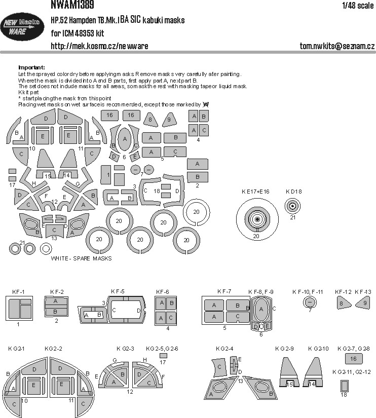 1/48 Mask HP.52 Hampden TB.Mk.I BASIC (ICM)