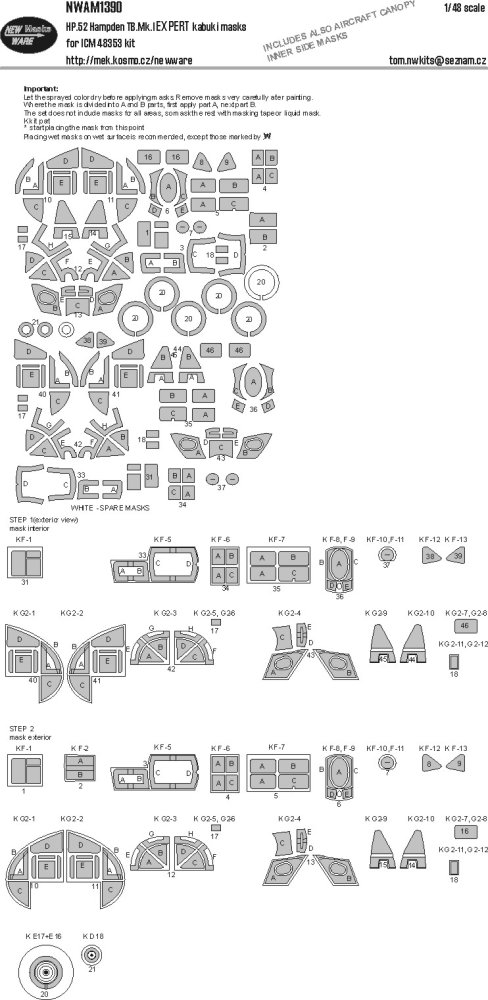 1/48 Mask HP.52 Hampden TB.Mk.I EXPERT (ICM)