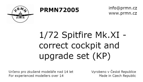 1/72 Spitfire PR.Mk.XI correct cockpit&upgrade set