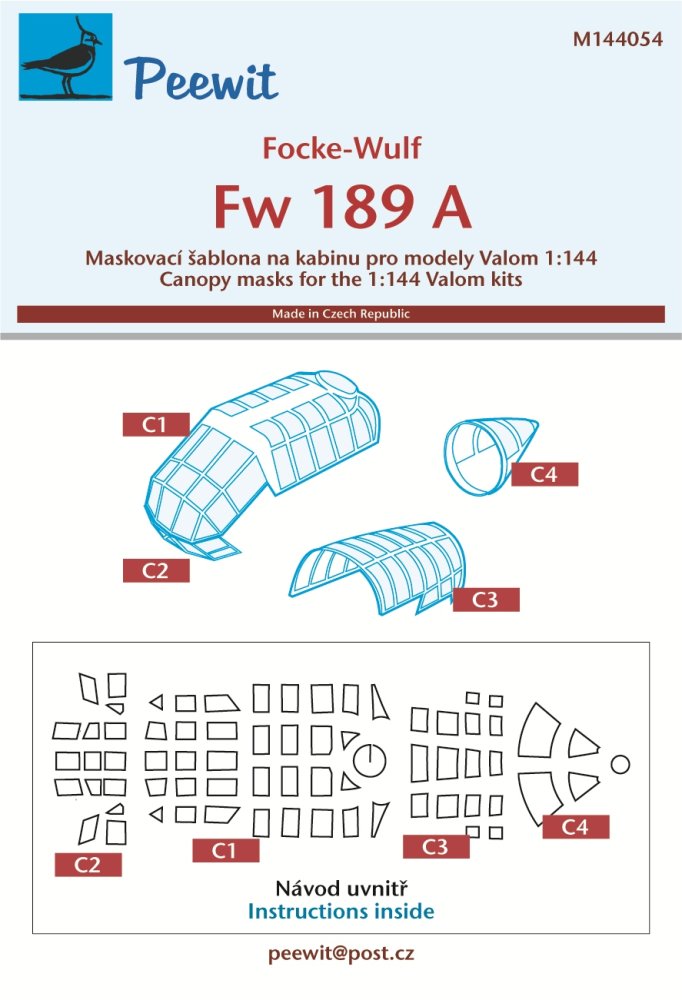 1/144 Canopy mask Focke-Wulf Fw 189A (VALOM)