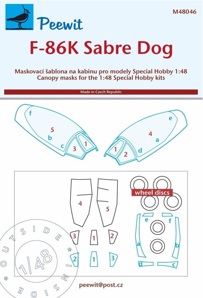 1/48 Canopy mask F-86K Sabre Dog (SP.HOBBY)