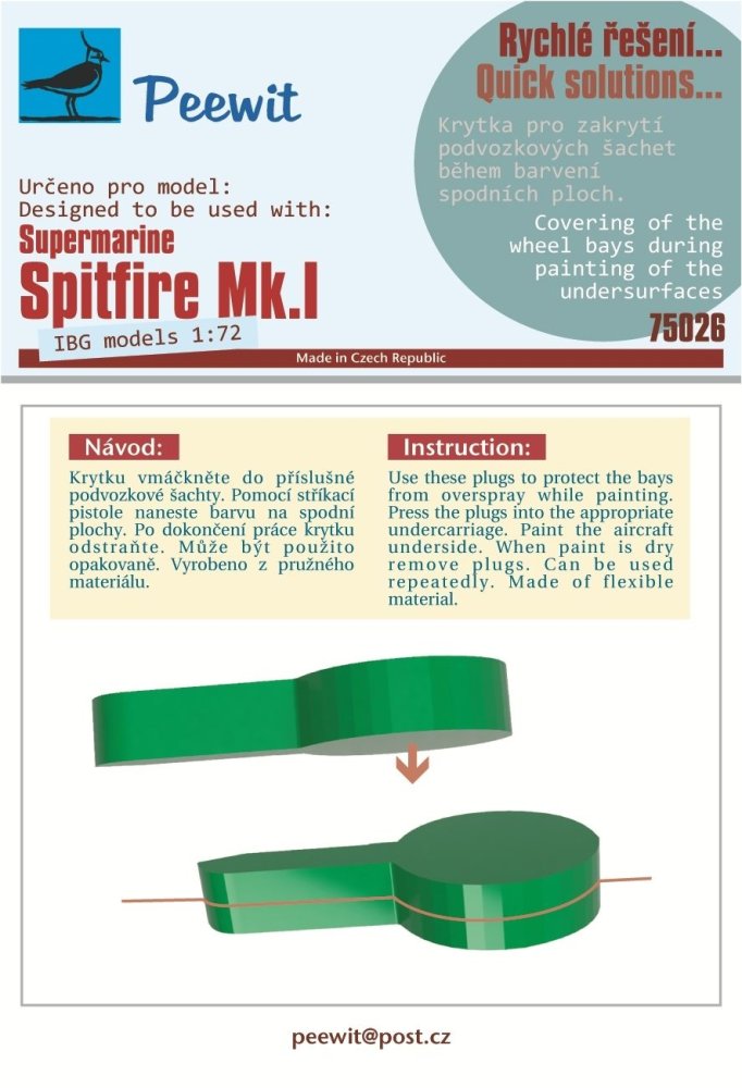 1/72 Wheel bay cover for Spitfire Mk.I (IBG)