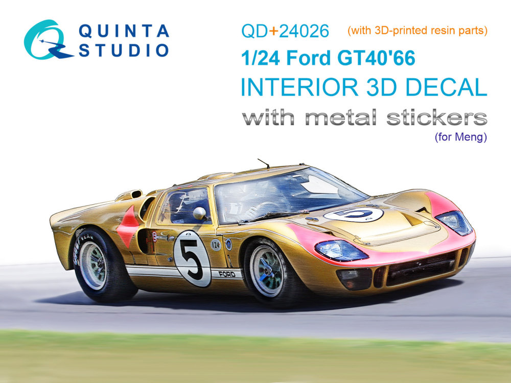 1/24 Ford GT40 Mark II '66 3D&col.Inter. (MENG)