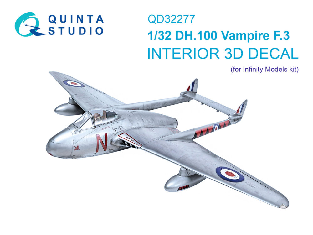 1/32 DH.100 Vampire F.3 3D-Print&col.Int.(INFIN)