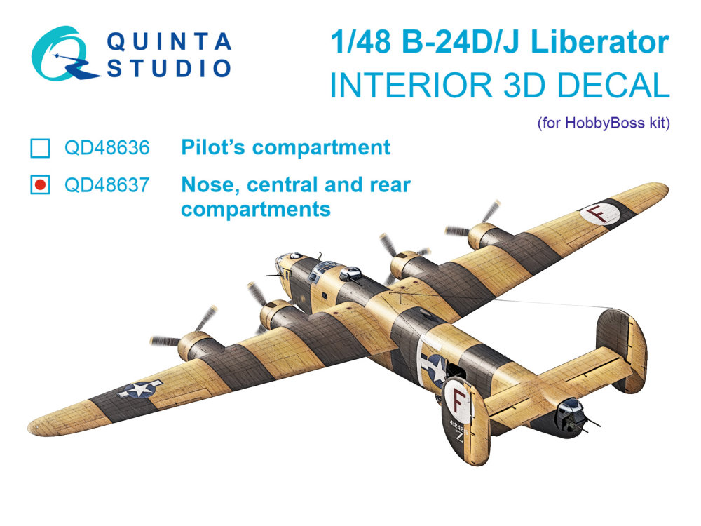 1/48 B-24D/B-24J Liberator Nose,central&rear comp.