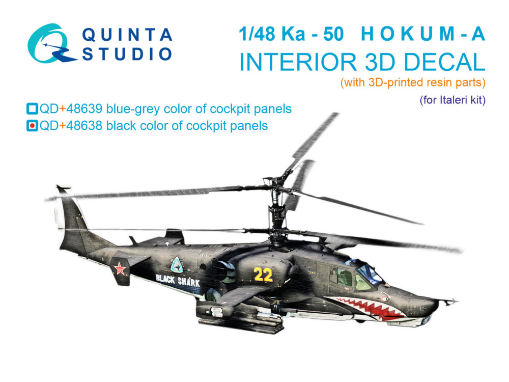 1/48 Ka-50 (black panels) 3D-Print&col.Int.(ITAL)