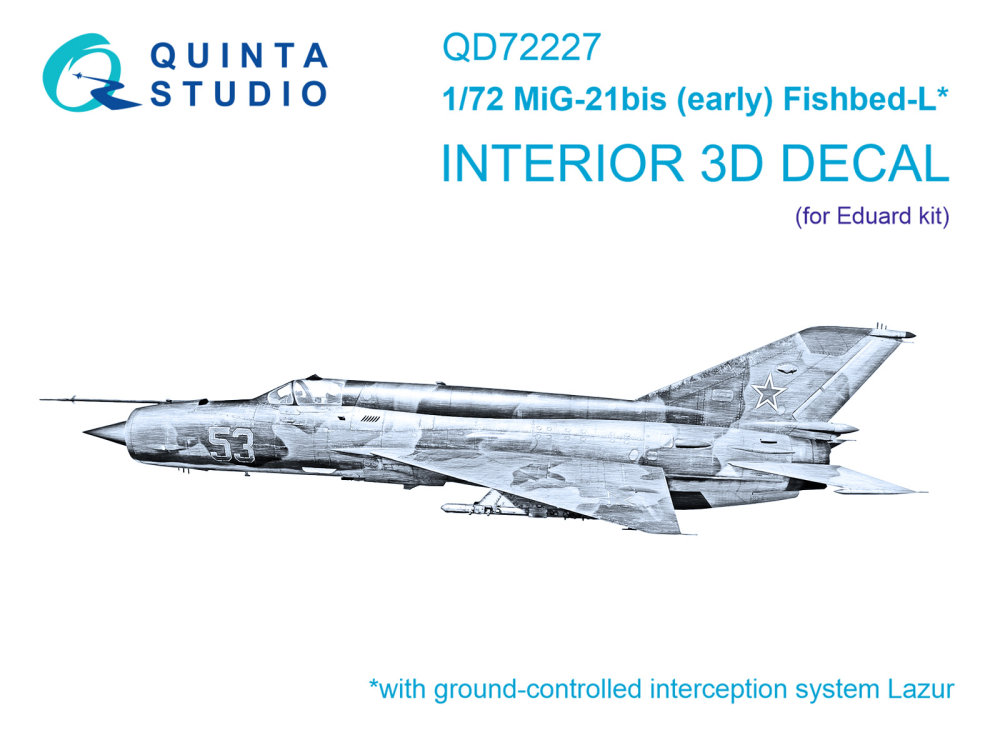 1/72 MiG-21bis early 3D-Print&col.Interior (EDU)