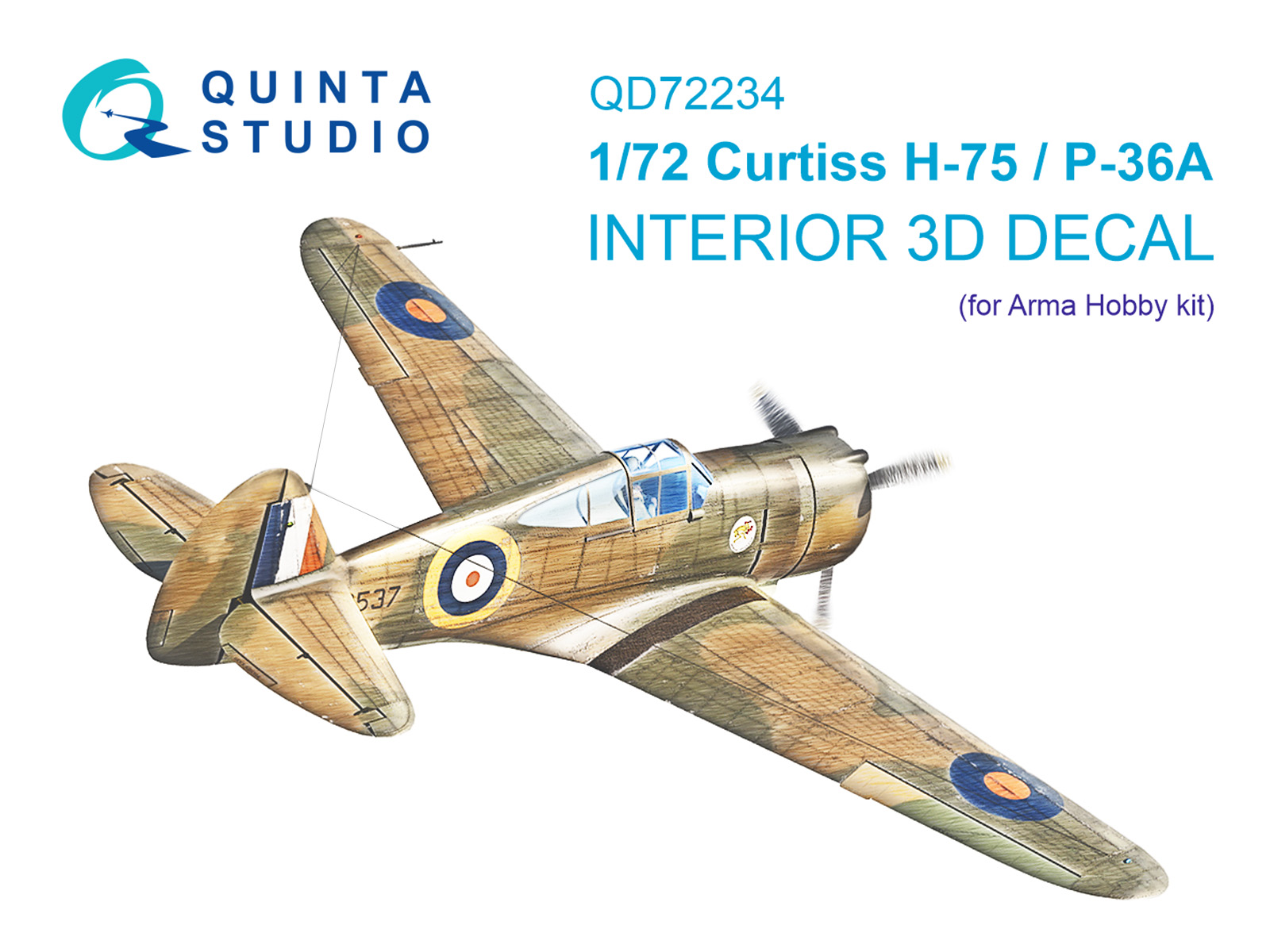 1/72 Curtiss H-75 Hawk/P-36A 3D&col.Int.(ARMA)