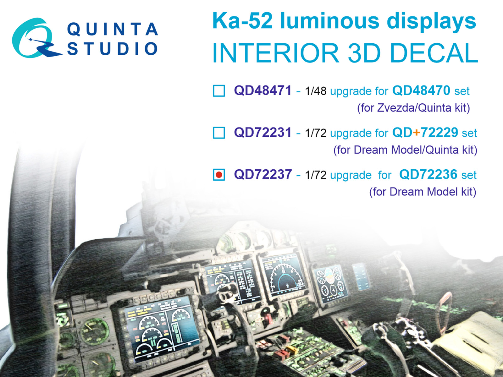 1/72 Ka-52 luminous displays upgrade (DREAM M.)