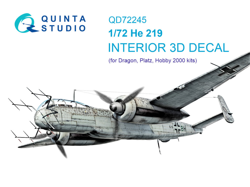 1/72 He 219 3D-Print&col.Interior (DRAG)
