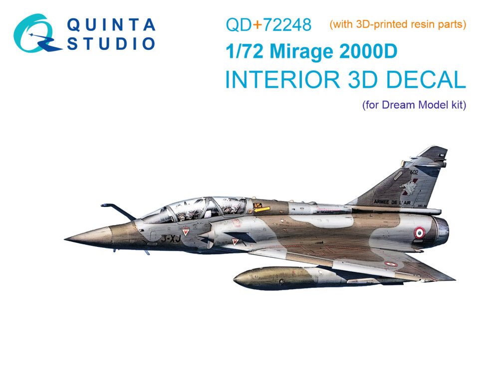 1/72 Mirage 2000D 3D-Print&col.Interior (DREAM M.)