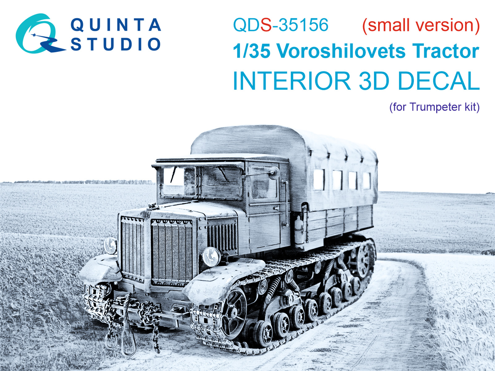 1/35 Voroshilovets Tractor 3D&col.Int.(TRUM) SMALL