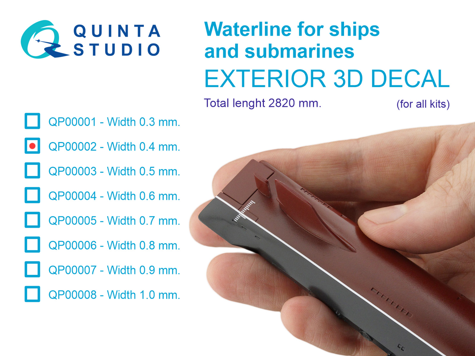 Waterline for ships&submar. (W=0.4 mm, L=2820 mm)